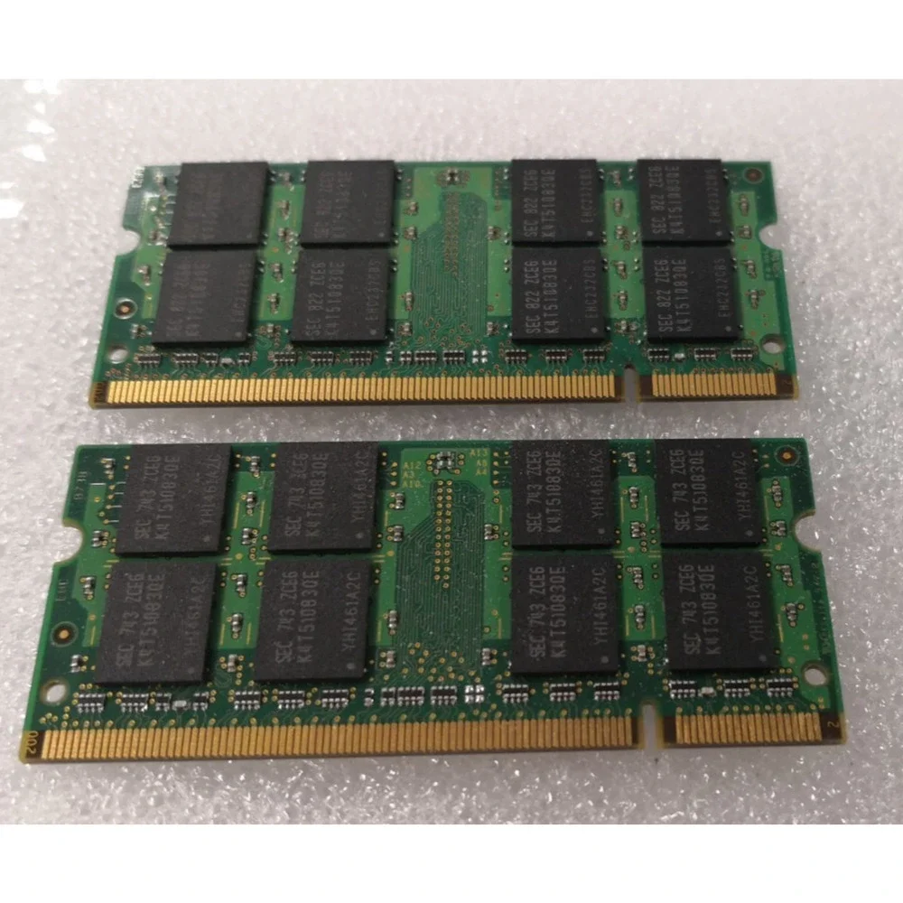 2PC SAMSUNG DDR2 1GB 2Rx8 PC2-5300S-555-12-E3 M470T2953EZ3-CE6 LAPTOP MEMORY